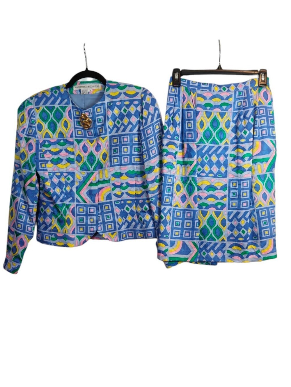 ANNE CRIMMINS FOR UMI COLLECTION Vintage 1980s Silk Two-Piece Skirt Suit Size 6